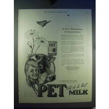 1921 Pet Evaporated Milk Ad - A New Declaration