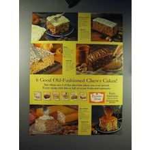 1960 Duncan Hines Cake Mix Ad - Chewy Cakes