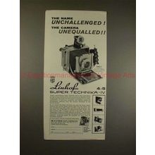 1960 Linhof Super Technika IV Camera Ad - Unequalled!!