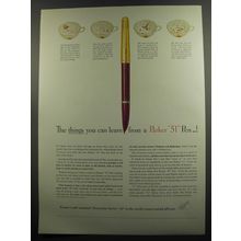 1953 Parker 51 Pen Ad - The things you can learn from a Parker 51 Pen