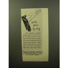 1960 Saks Fifth Avenue Fashion Ad - For the glove of a lady