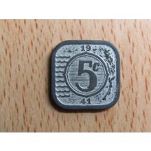 Netherlands 1941 5 Cents Coin High Grade