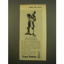 1961 Royal Doulton Williamsburg Figurines Ad - The Wigmaker of Williamsburg