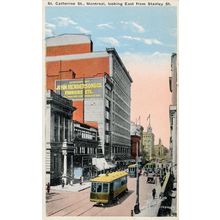 Trams At John Henderson Fur Storage Furriers Montreal Canada Old Postcard