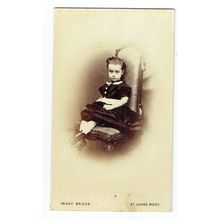 Victorian cdv photo girl on chair St John's Wood L:ondon photographer
