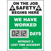Accuformnmc Mini Digi-Day Battery Powered Electronic Safety Scoreboard SCL212, T