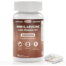HMB and Leucine Supplement, 3500Mg L-Leucine HMB with Vitamin D3, Amino Acid BCA