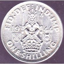 1944 Great Britain 1 Shilling Silver Coin Scotish