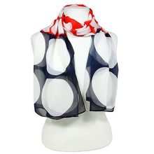 Scarf - Large Polka Dots Print - Red - SF-ASF50598RD