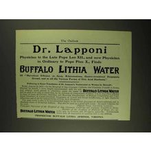 1903 Buffalo Lithia Water Ad - Dr. Lapponi