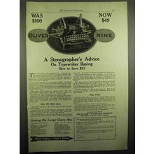 1918 Oliver Typewriter Ad - A Stenographer's Advice