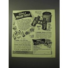 1951 Bushnell Binoculars Ad - Give a Million Thrills