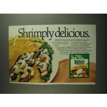1984 Hidden Valley Ranch Dressing Mix Ad - Shrimp Salad