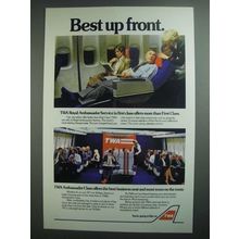 1984 TWA Airlines Ad - Best Up Front