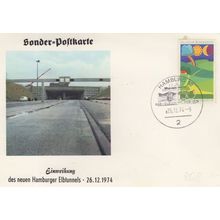 Hamburg Solder Postkarte Neuen Elbtunnels 1974 FDC