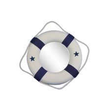 Pack Of 2] Classic White Decorative Lifering Mirror with Blue Bands 15""