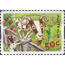 AUSTRALIA, MAMMALS, Gilbert Goat s/a, green 2005, 50c, #3