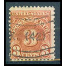 Used J82 3c Postage Due Average WA1342
