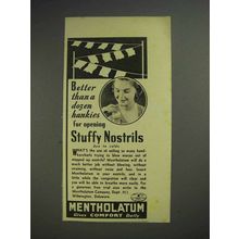 1941 Mentholatum Ointment Ad - For Stuffy Nostrils