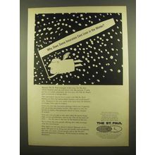 1965 The St. Paul Insurance Ad - Cost Less in Winter