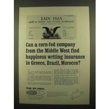 1965 The St. Paul Insurance Ad - Corn-Fed Company