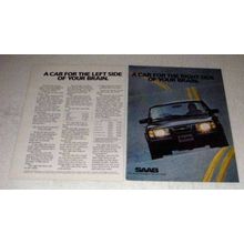 1982 Saab Turbo Car Ad - For The Left Side of Brain