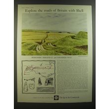 1964 Shell Oil Ad - art by David Gentleman - Berkshire Ridgeway, Icknield Way