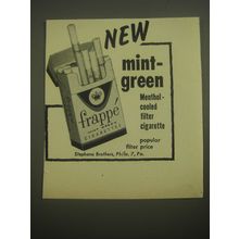 1958 Frappe Mint Green Cigarettes Advertisement - New Mint-Green