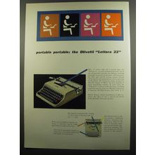 1953 Olivetti Lettera 22 Typewriter Ad - Portable portable: The Olivetti