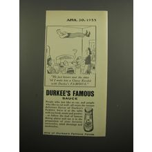 1955 Durkee's Famous Sauce Ad - cartoon by George Price - He just hovers