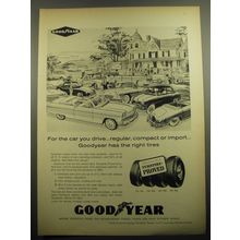 1960 Goodyear Tires Ad - For the car you drive.. regular, compact or import