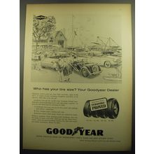 1960 Goodyear Tires Ad - Who has your tire size? Your Goodyear Dealer