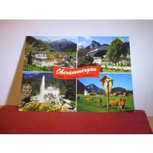 multiview, OBERAMMERGAU, AUSTRIA. used postcard 1986 pm =