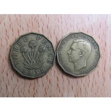 GB 1938 George VI Brass Threepence 3d Coin