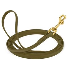 Dog Pet Leash Olive Drab Green w/ Brass Hardware W 1/2" - L33'