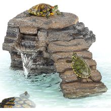 REPTIZOO Turtle Tank Filter, 120GPH Turtle Filter Basking Platform with Detachab