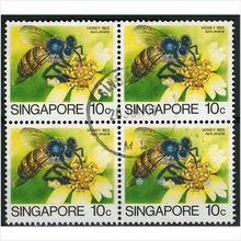 1985/1989 SG 492a - fine used (o) - block of 4 - LM Printing
