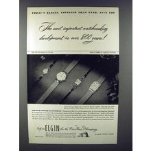 1947 Elgin Watch Ad - Most Important Watchmaking