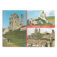 CORFE CASTLE, DORSET used vintage postcard 1988 postmark J Salmon =