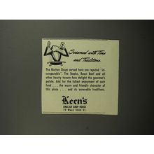 1952 Keen's English Chop House Ad - Seasoned with time and traditions