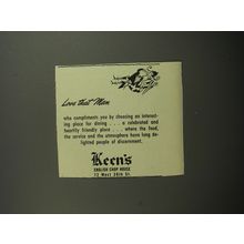 1952 Keen's English Chop House Ad - Love that man