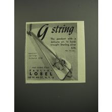 1953 Paul A. Lobel Jewelry Advertisement - G String