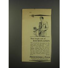 1956 Abercrombie & Fitch Fashion Ad - Your tropic suit of Dacron-Linen