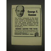 1956 Princeton University Press Book Ad - Russia Leaves the War by George Kennan