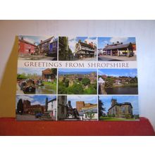 multiview, SHROPSHIRE, county .. used postcard by Salmon 2004 pm #