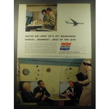 1959 United Air Lines Ad - United Air Lines' DC-8 jet mainliners newest