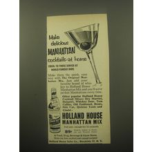 1959 Holland House Manhattan Mix Ad - Make delicious Manhattan cocktails-at home