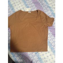 womens curve sweetheart short sleeve top cocoa bean (light brown) colour size 22