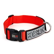 Omega Nylon collar red with hook for patch W 1.5" L 20"-26"