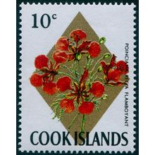 Cook Islands 1967 10c Poinciana regia flamboyant SG238A MNH